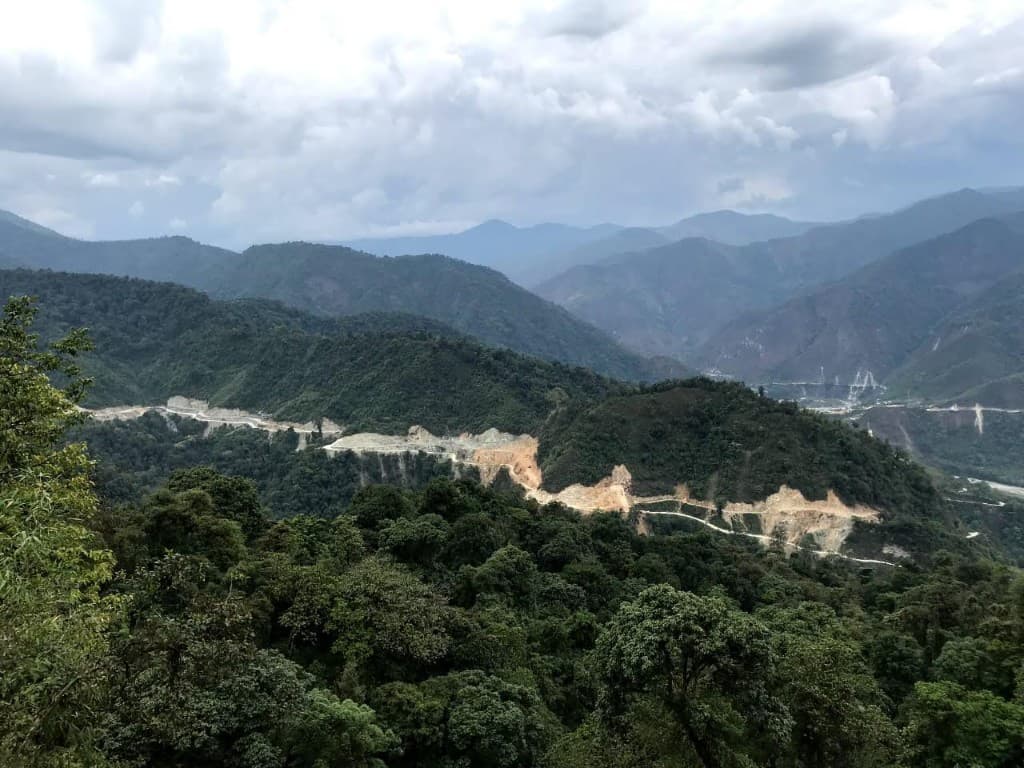 Road construction through mountain terrain